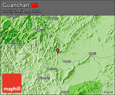 Political 3D Map of Guanshan