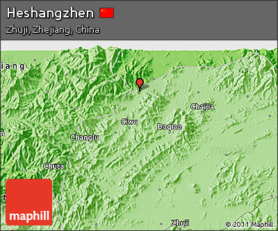 Political 3D Map of Heshangzhen