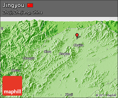 Political 3D Map of Jingyou