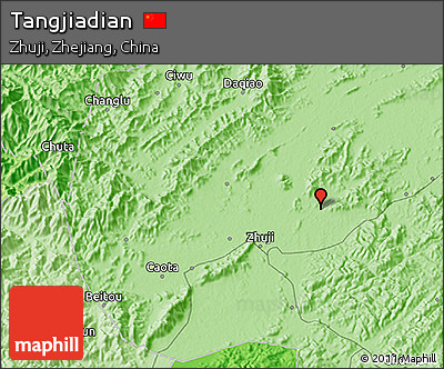 Political 3D Map of Tangjiadian
