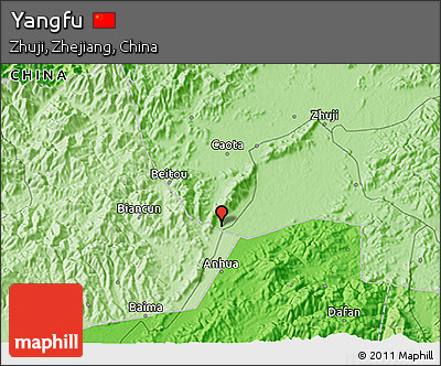Political 3D Map of Yangfu