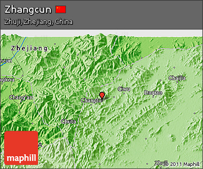 Political 3D Map of Zhangcun