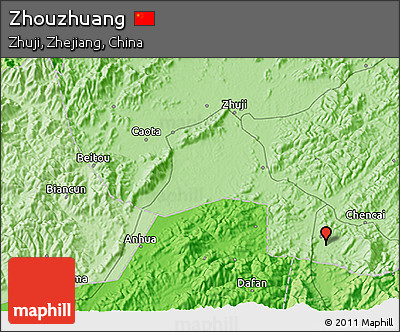 Political 3D Map of Zhouzhuang