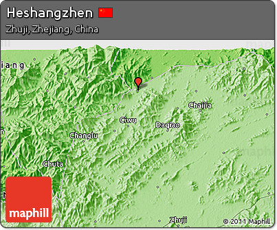Political 3D Map of Heshangzhen