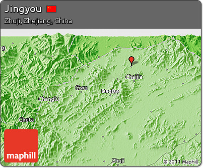 Political 3D Map of Jingyou