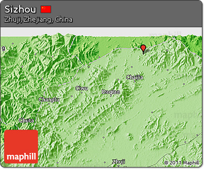 Political 3D Map of Sizhou