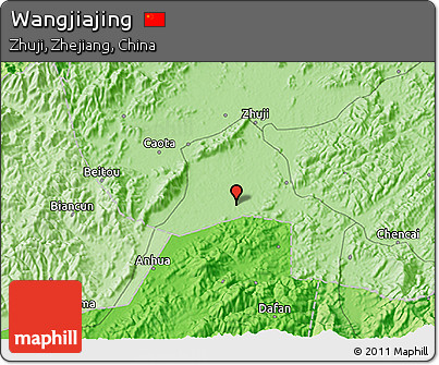 Political 3D Map of Wangjiajing