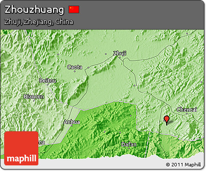Political 3D Map of Zhouzhuang