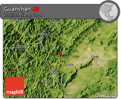 Satellite 3D Map of Guanshan