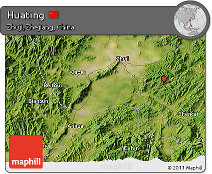 Satellite 3D Map of Huating