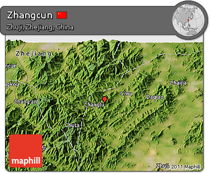 Satellite 3D Map of Zhangcun