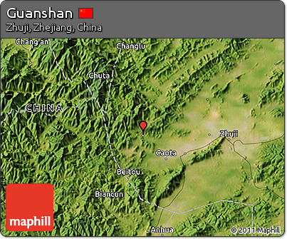 Satellite 3D Map of Guanshan