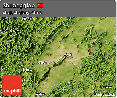 Satellite 3D Map of Shuangqiao