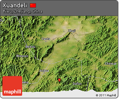 Satellite 3D Map of Xuandeli