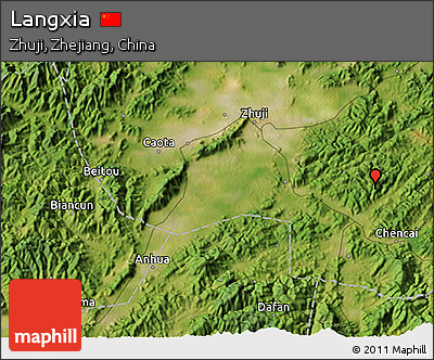 Satellite 3D Map of Langxia