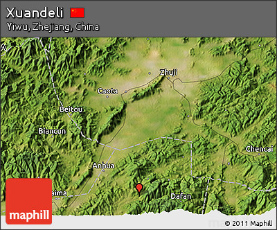 Satellite 3D Map of Xuandeli