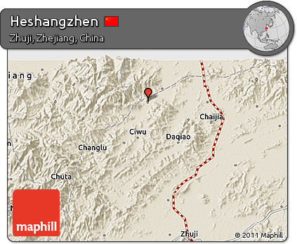 Shaded Relief 3D Map of Heshangzhen