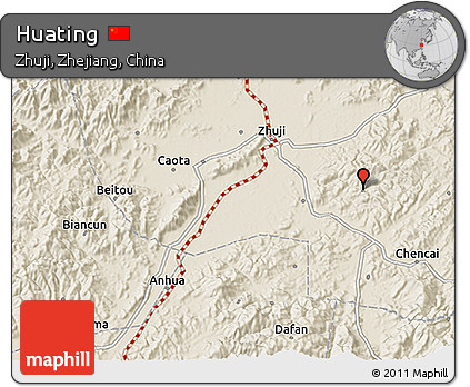 Shaded Relief 3D Map of Huating