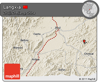 Shaded Relief 3D Map of Langxia