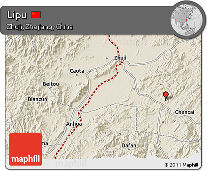 Shaded Relief 3D Map of Lipu
