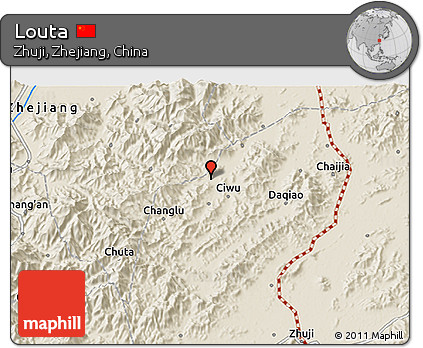 Shaded Relief 3D Map of Louta
