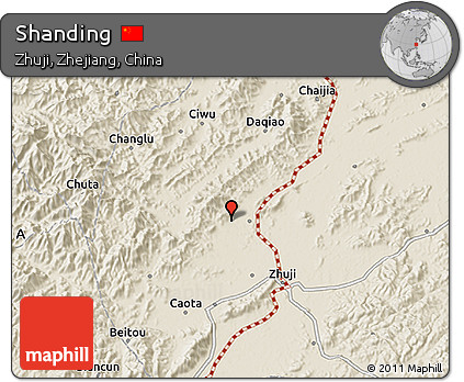 Shaded Relief 3D Map of Shanding