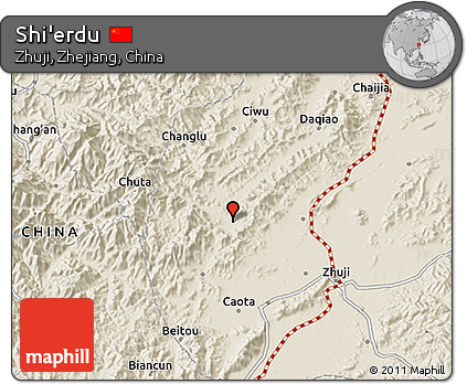 Shaded Relief 3D Map of Shi'erdu