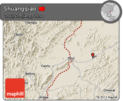 Shaded Relief 3D Map of Shuangqiao