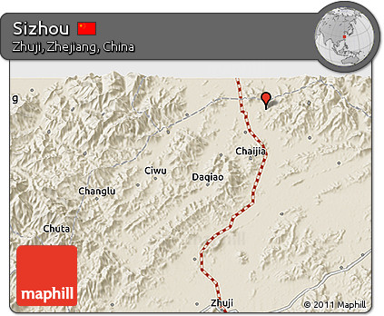 Shaded Relief 3D Map of Sizhou
