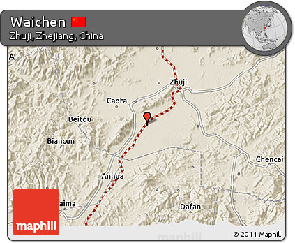 Shaded Relief 3D Map of Waichen