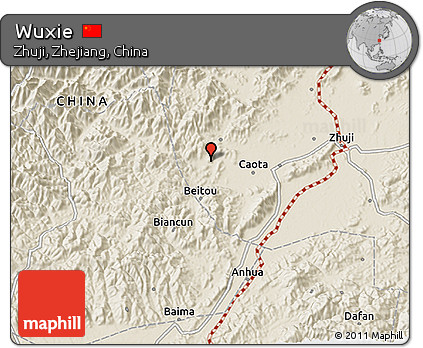 Shaded Relief 3D Map of Wuxie