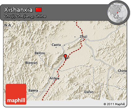 Shaded Relief 3D Map of Xishanxia