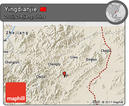Shaded Relief 3D Map of Yingdianjie