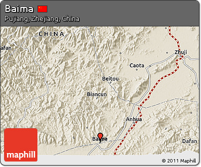 Shaded Relief 3D Map of Baima