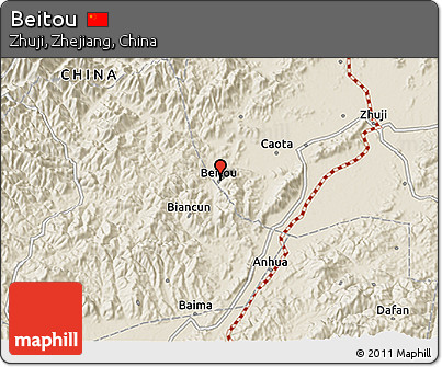 Shaded Relief 3D Map of Beitou