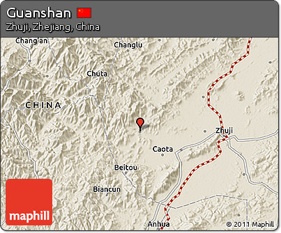 Shaded Relief 3D Map of Guanshan