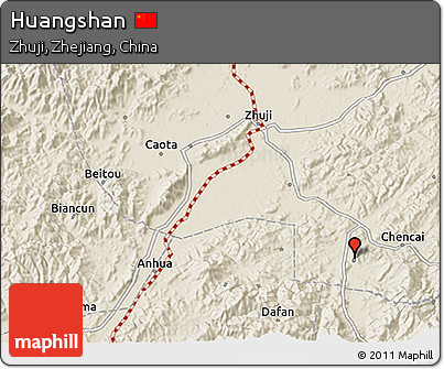 Shaded Relief 3D Map of Huangshan