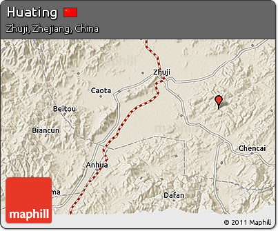 Shaded Relief 3D Map of Huating