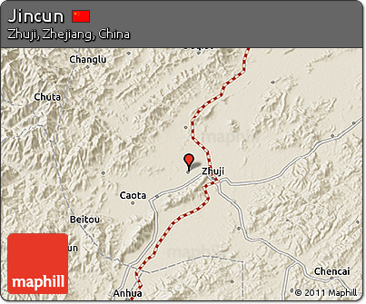 Shaded Relief 3D Map of Jincun