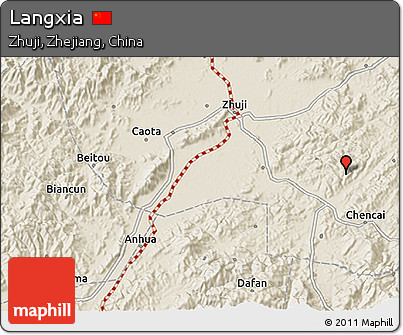Shaded Relief 3D Map of Langxia