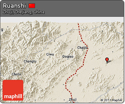Shaded Relief 3D Map of Ruanshi