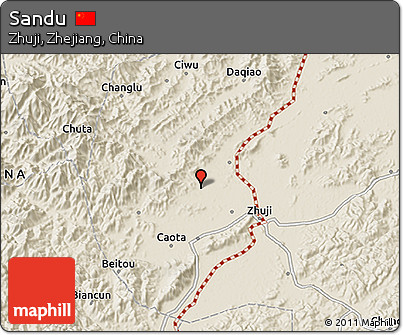 Shaded Relief 3D Map of Sandu