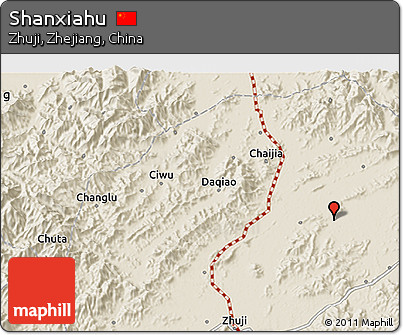 Shaded Relief 3D Map of Shanxiahu