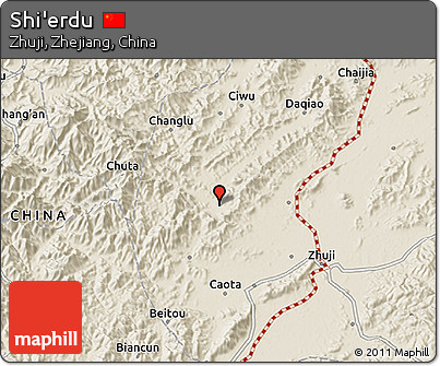 Shaded Relief 3D Map of Shi'erdu