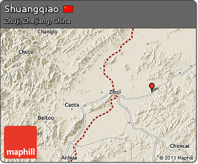 Shaded Relief 3D Map of Shuangqiao