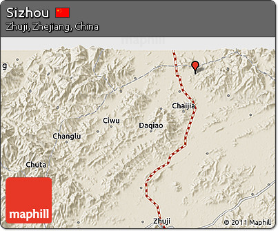 Shaded Relief 3D Map of Sizhou
