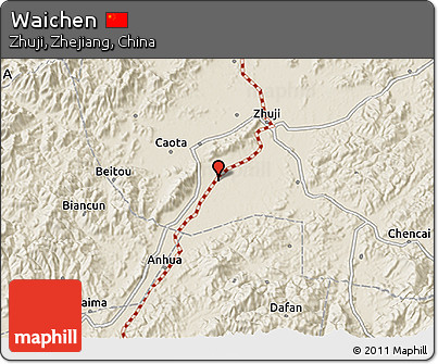 Shaded Relief 3D Map of Waichen