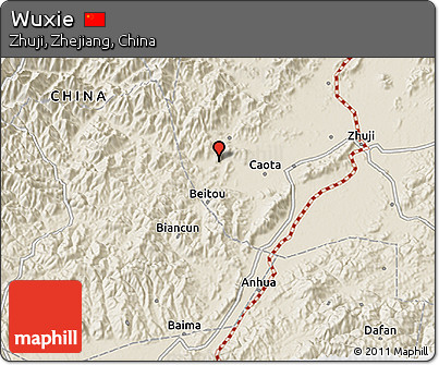 Shaded Relief 3D Map of Wuxie