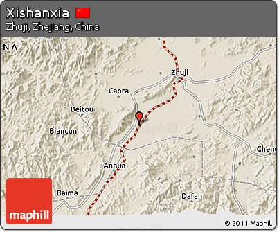 Shaded Relief 3D Map of Xishanxia