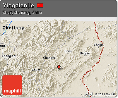 Shaded Relief 3D Map of Yingdianjie